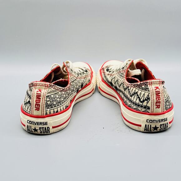 Converse All Star Shoes Womens 6.5 Brown Red Kimber Low Top Canvas Pattern - Picture 6 of 11